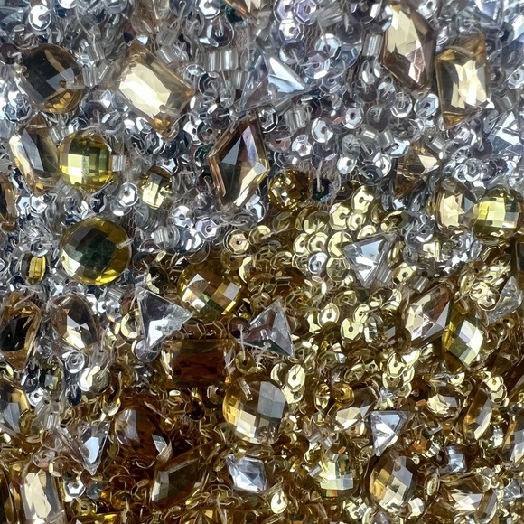 Sagaie Paris | NWOT Gold Crystal Embellished Backless Cocktail Dress Size Small - Picture 11 of 11